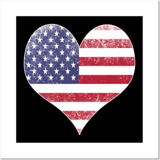 Heart American Flag Posters and Art